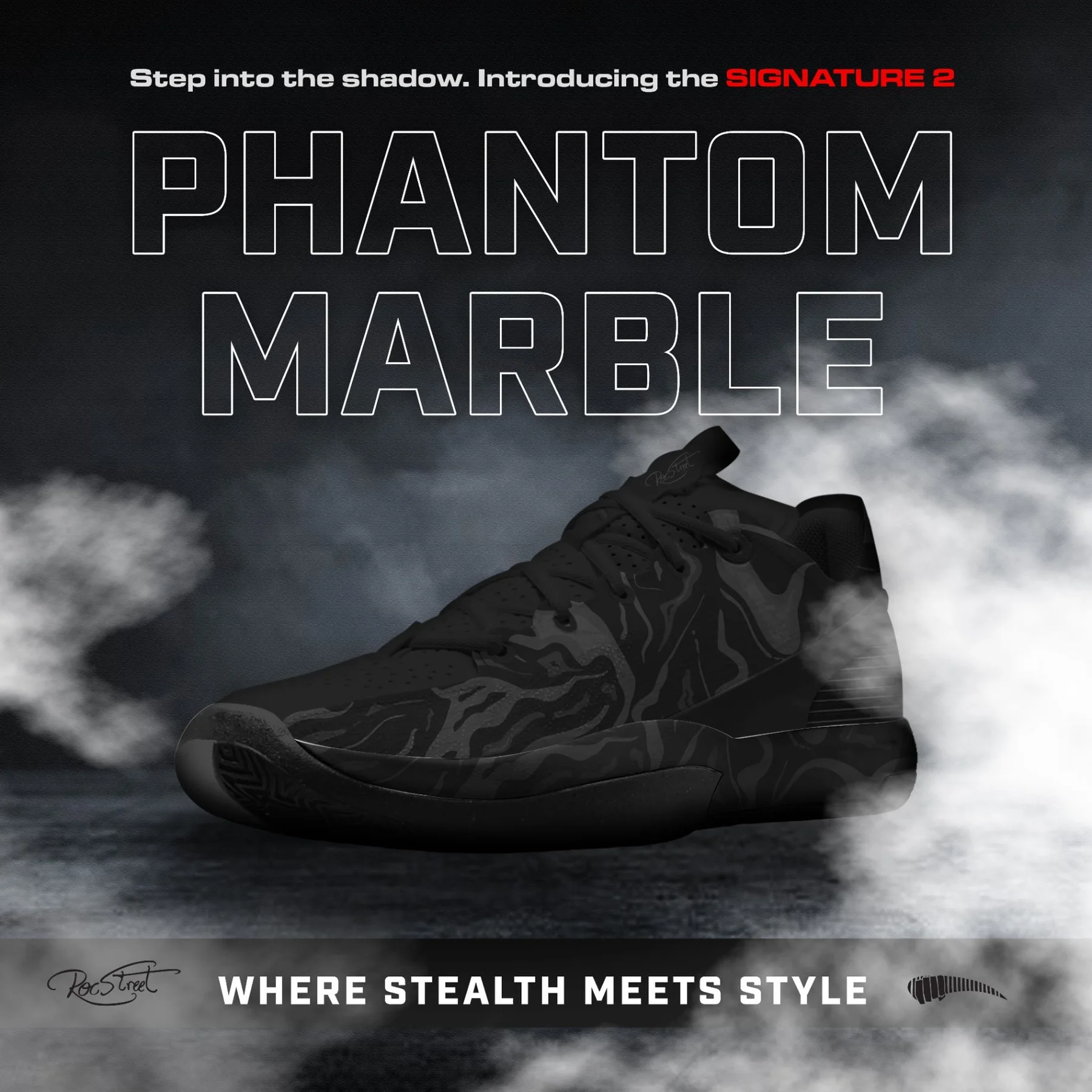 Black Roc Street Phantom Marble shoe poster