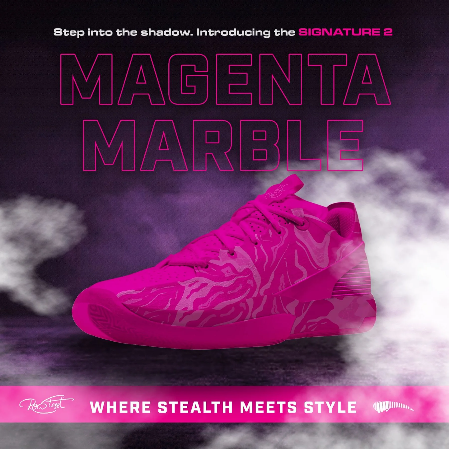 Magenta Roc Street Phantom Marble shoe poster